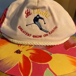 Vtg Ski Utah Greatest Snow On Earth Rope Hat
